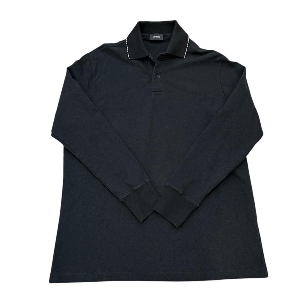 WE11DONE Black Scalloped Edge Polo Size Small